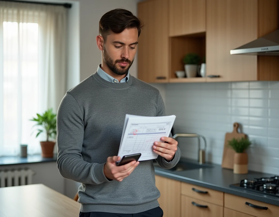 Enseignant consultant son bulletin de salaire numérique sur smartphone avec un calendrier des dates de paie