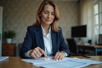 Libellé de compte sur un relevé bancaire illustré