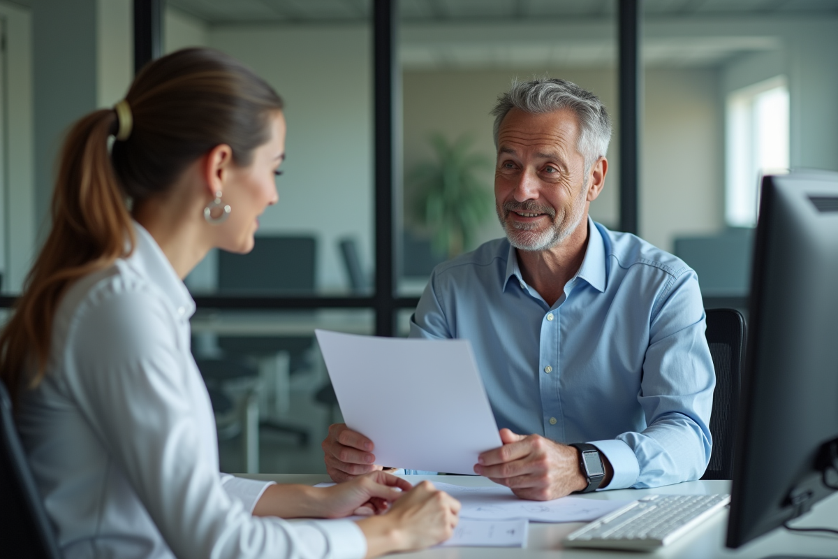 Homme écoutant un responsable RH lors d’un entretien professionnel